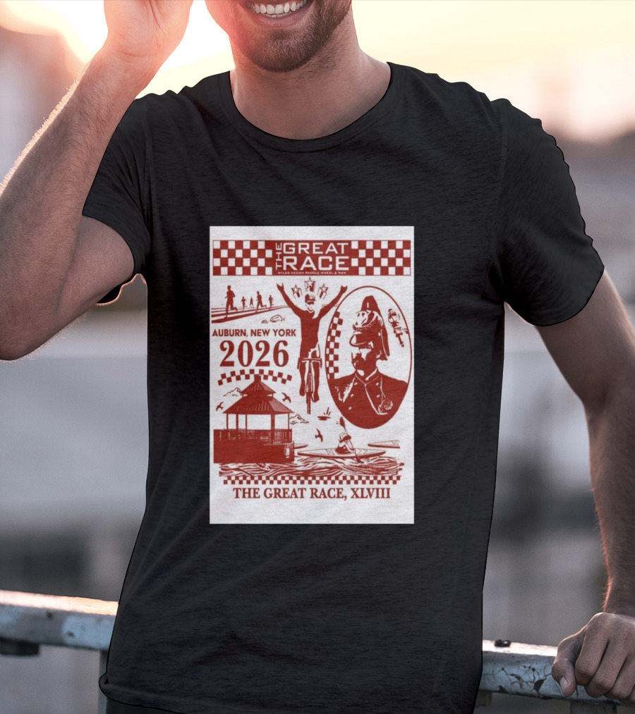 The Great Race Auburn New York 2026 XLVIII Miles Keuka Paddle Wheel Run T-Shirt