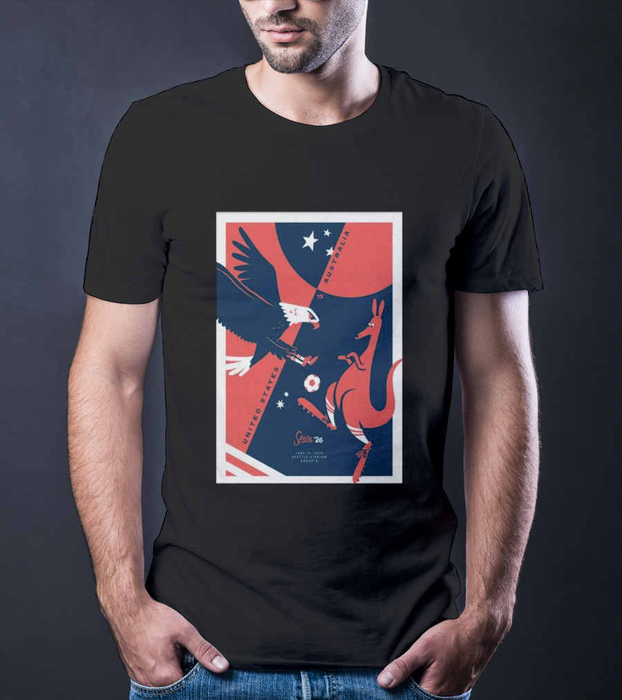 United States Vs Australia June 19 2026 Seattle Stadium Soccer Match T-Shirt
