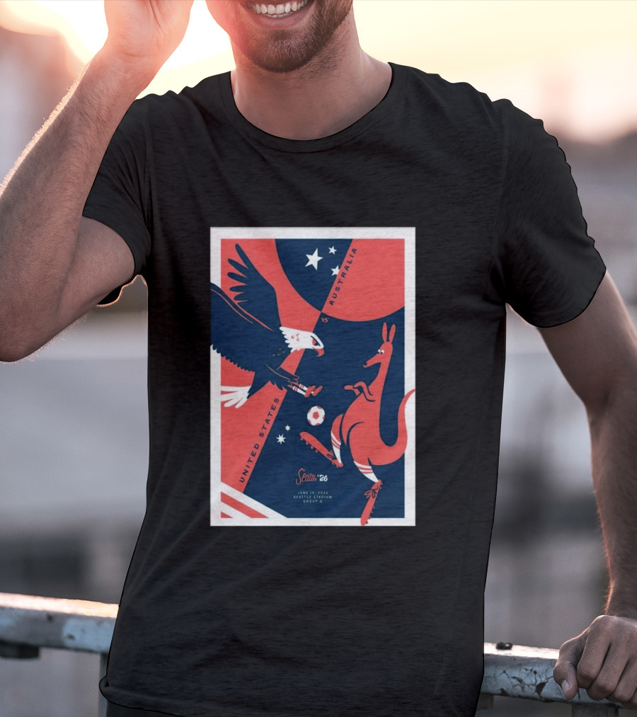 United States Vs Australia June 19 2026 Seattle Stadium Soccer Match T-Shirt