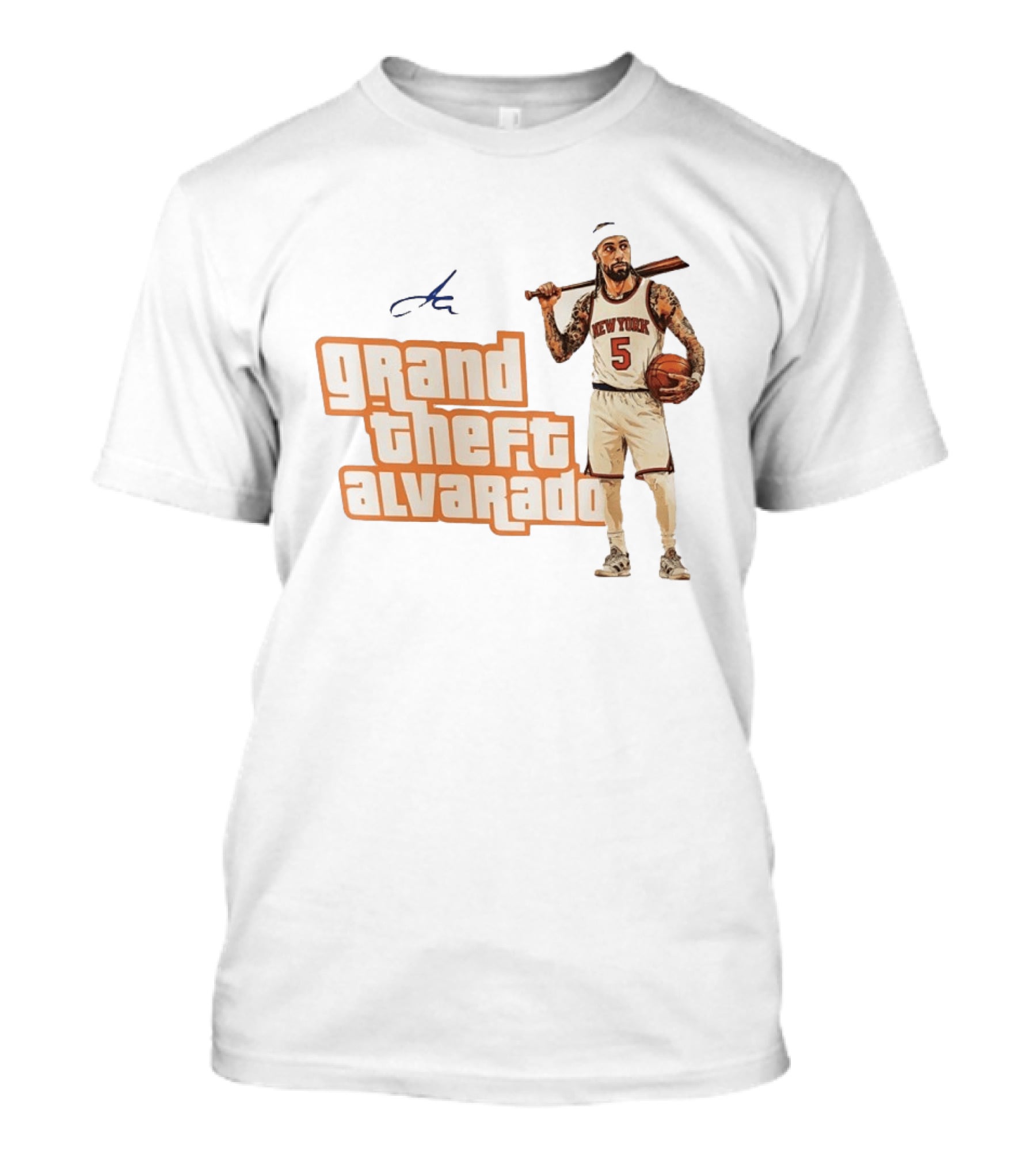 Grand Theft Alvarado New York Knicks Basketball Player T-Shirt