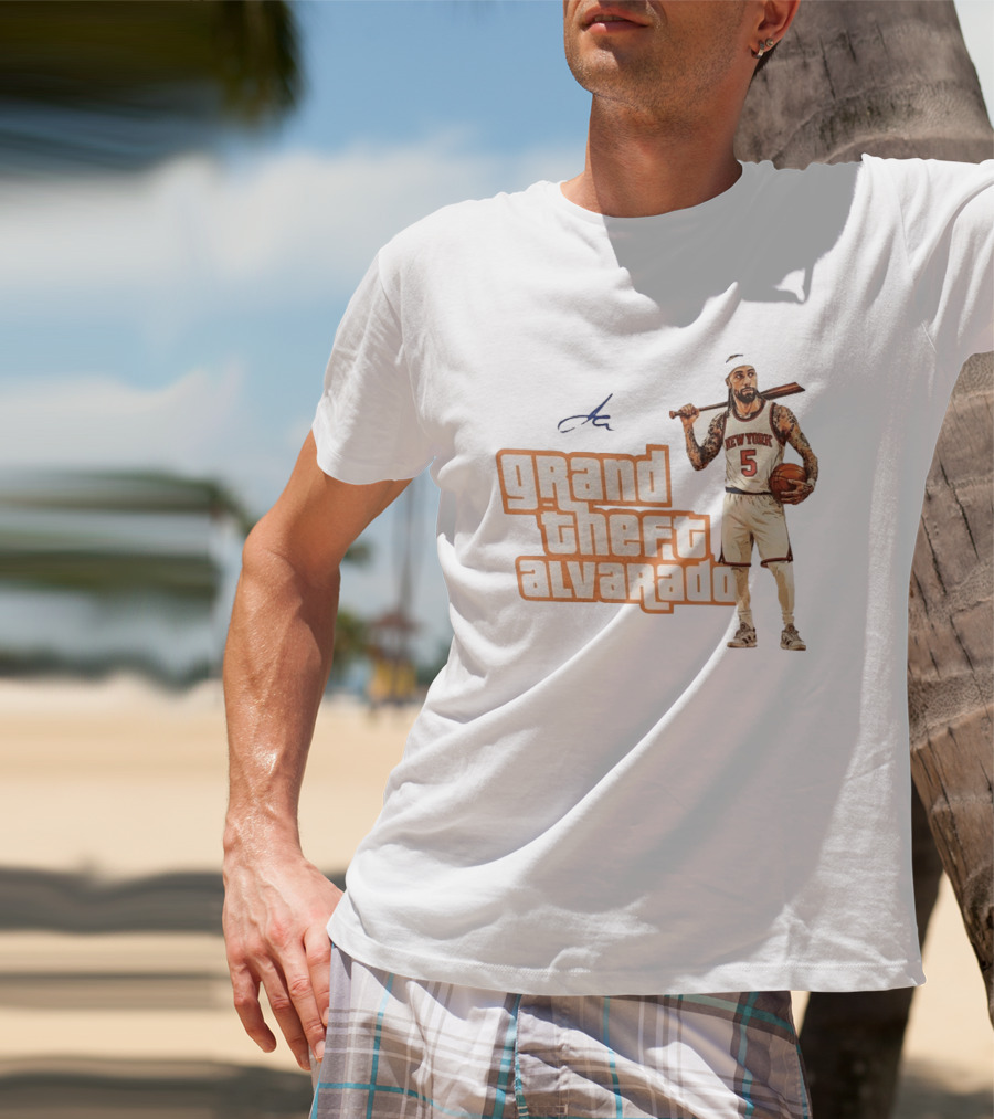 Grand Theft Alvarado New York Knicks Basketball Player T-Shirt