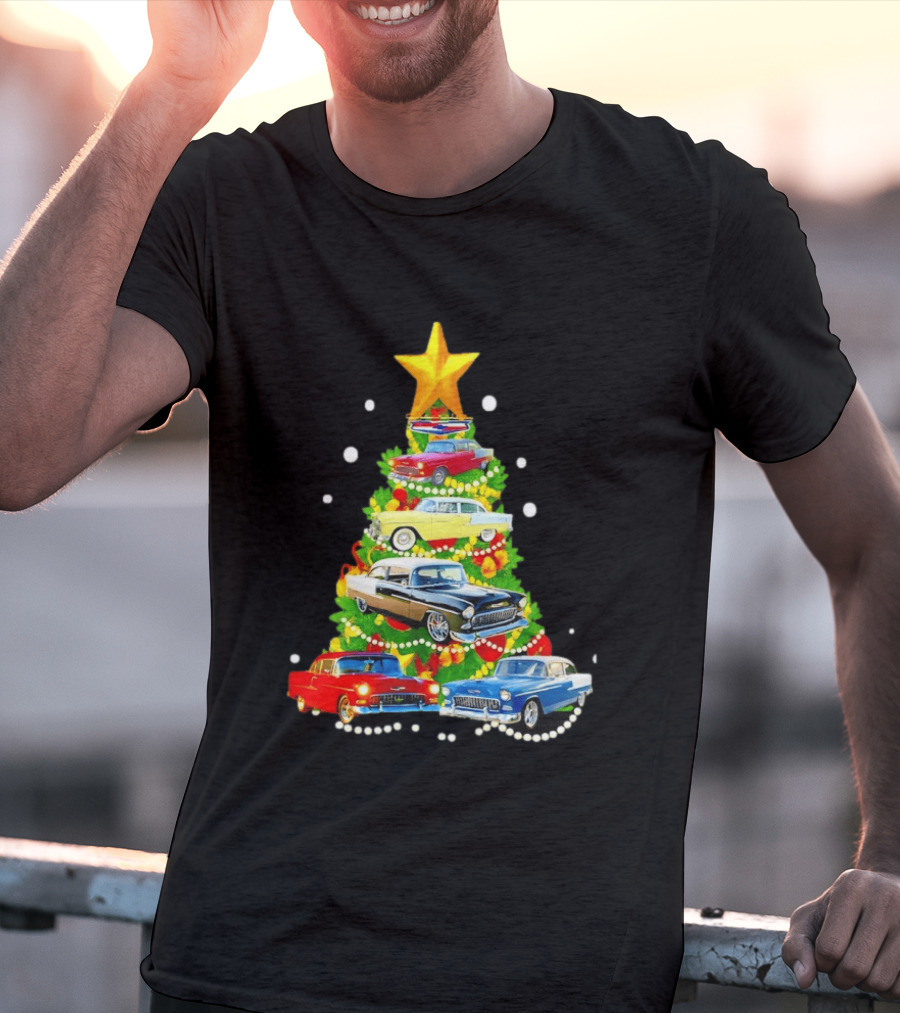 1955 Chevy Christmas Tree Holiday Vintage Car Enthusiasts T-Shirt