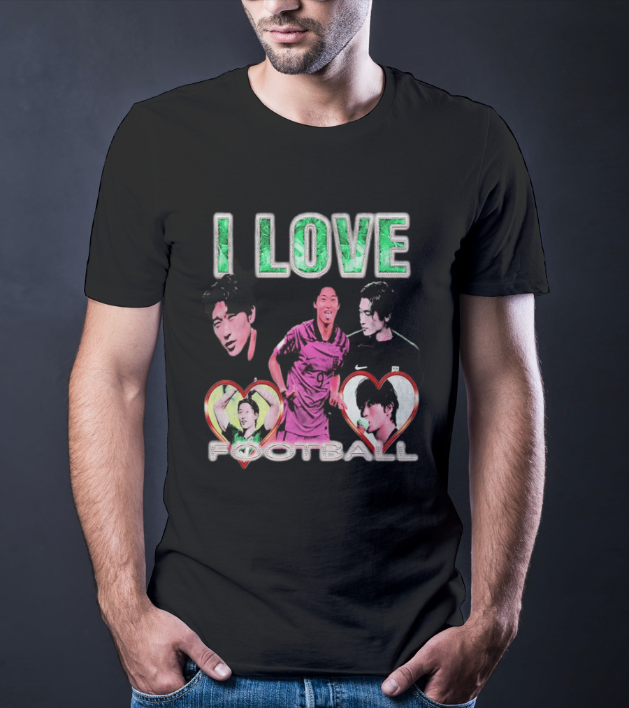 I Love Football Cho Gue Sung South Korea National Team Soccer Fan Collage T-Shirt