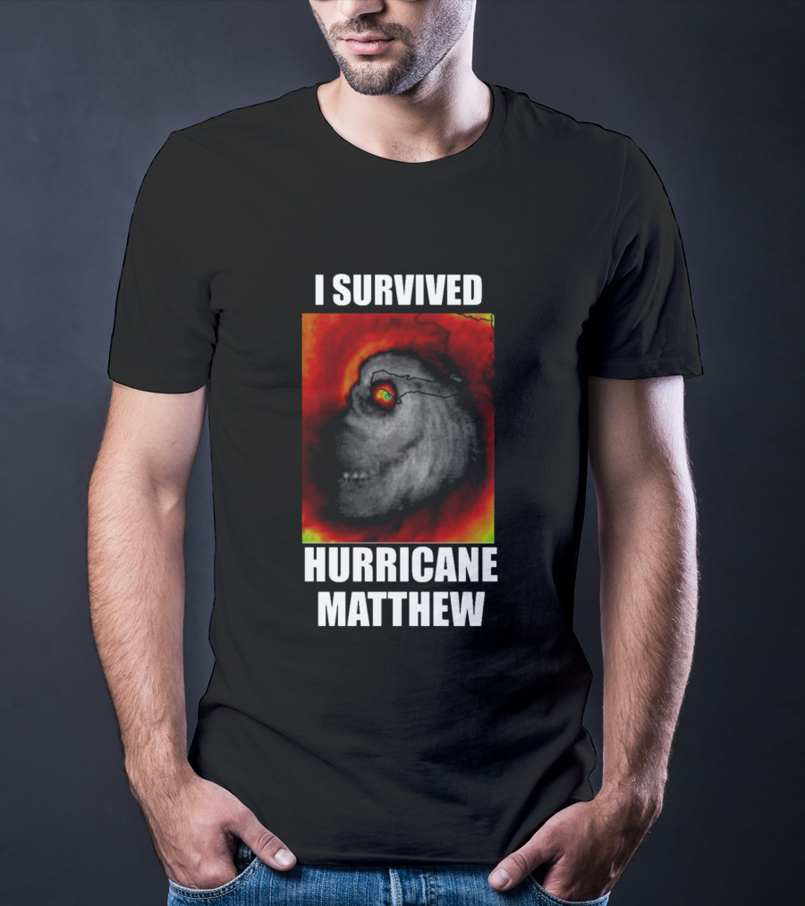 I Survived Hurricane Matthew Weather Satellite T-Shirt