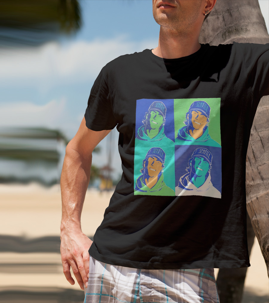 Bryan Woo Seattle Mariners Pop Art MLB Baseball T-Shirt