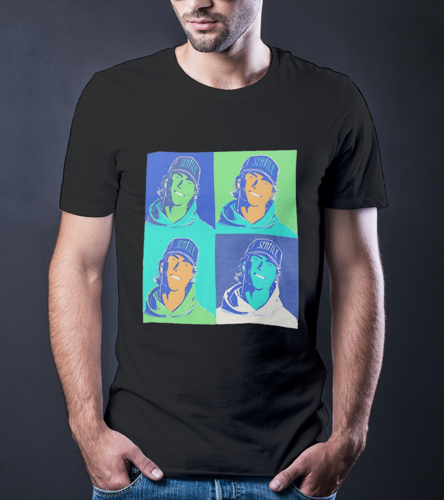 Bryan Woo Seattle Mariners Pop Art MLB Baseball T-Shirt