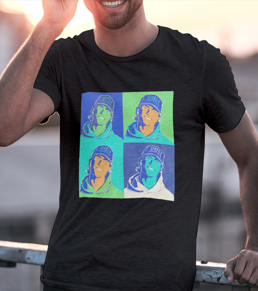 Bryan Woo Seattle Mariners Pop Art MLB Baseball T-Shirt