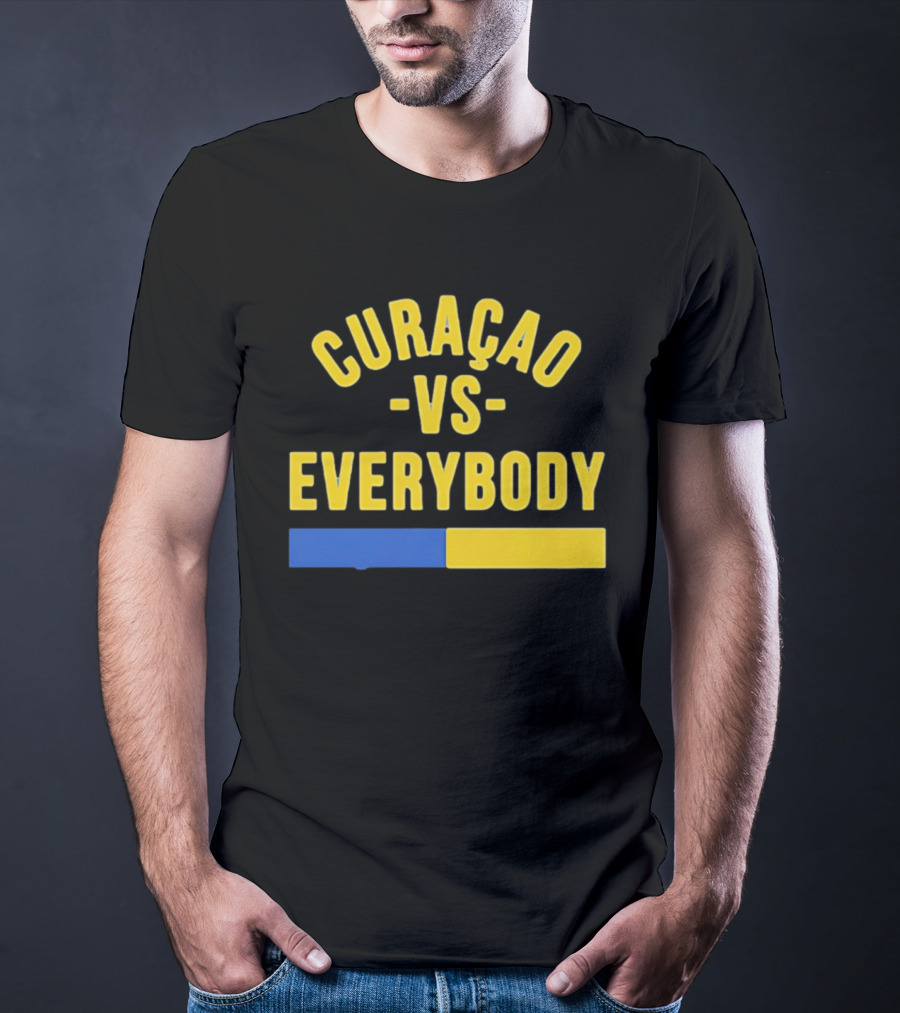 Curaçao VS Everybody Caribbean Island Pride Yellow Blue T-Shirt