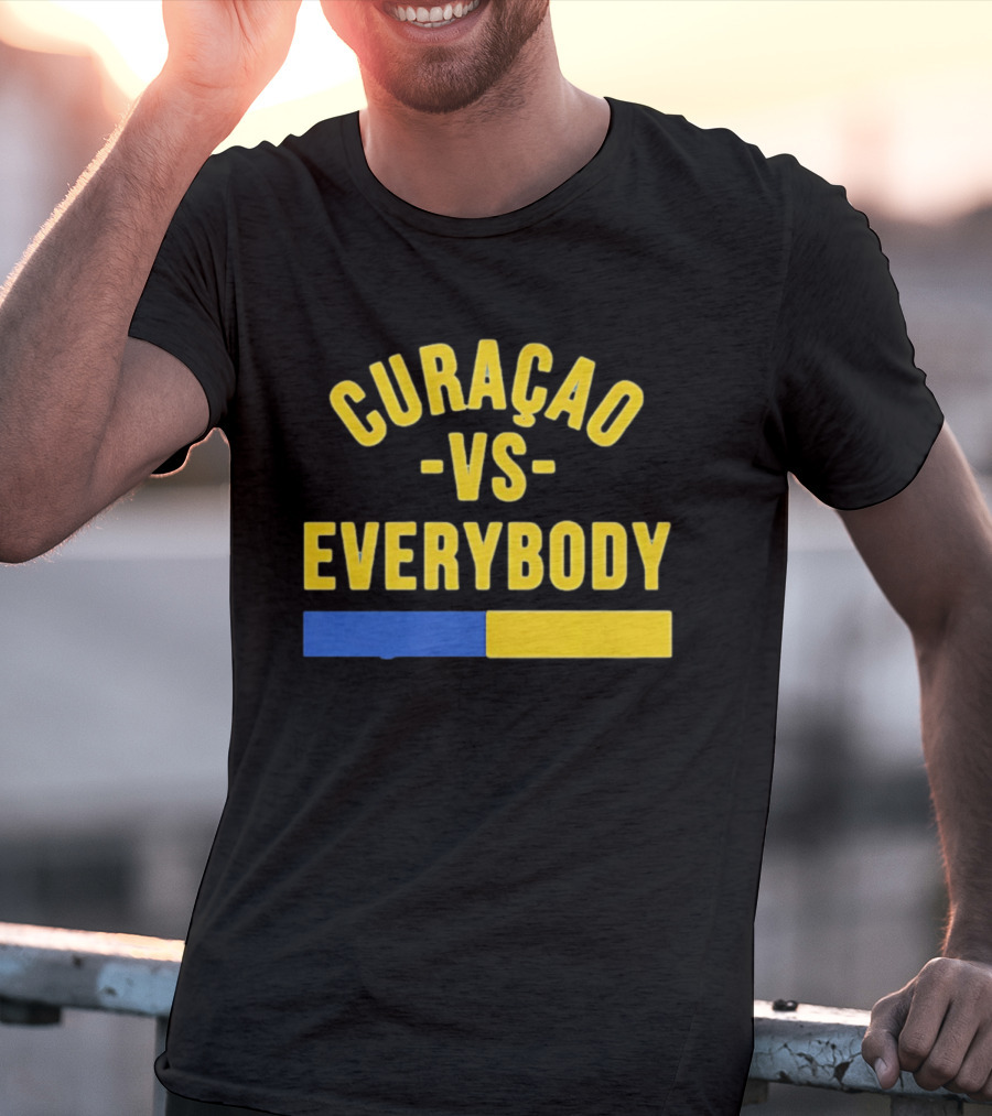 Curaçao VS Everybody Caribbean Island Pride Yellow Blue T-Shirt