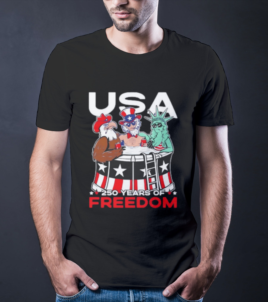 USA Eagle Uncle Sam Statue Of Liberty 250 Years Of Freedom T-Shirt