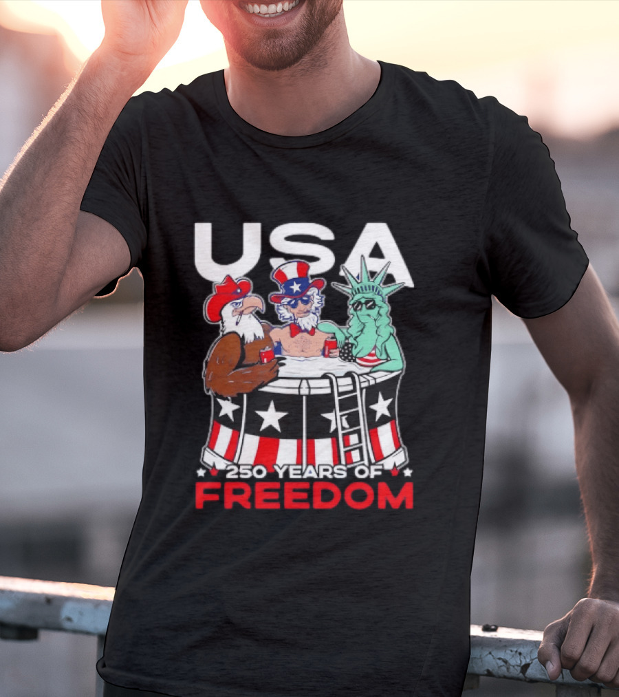 USA Eagle Uncle Sam Statue Of Liberty 250 Years Of Freedom T-Shirt