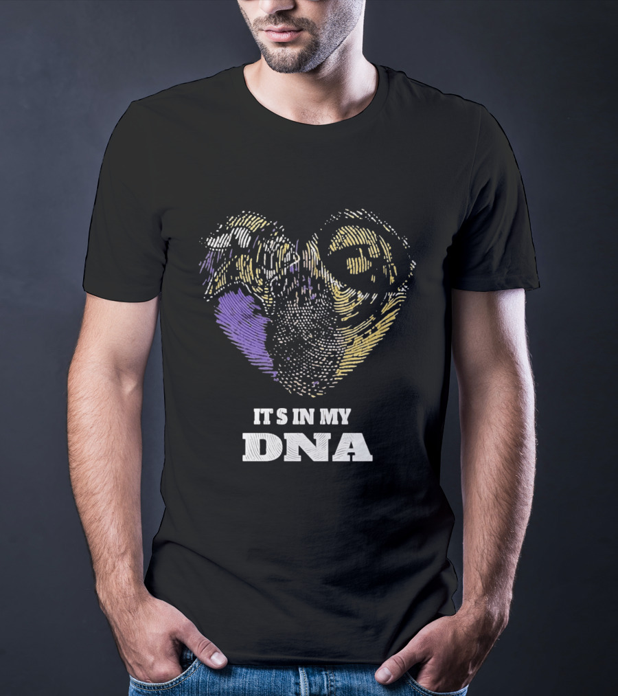 Minnesota Vikings Iowa Hawkeyes It's In My DNA Heartprint T-Shirt