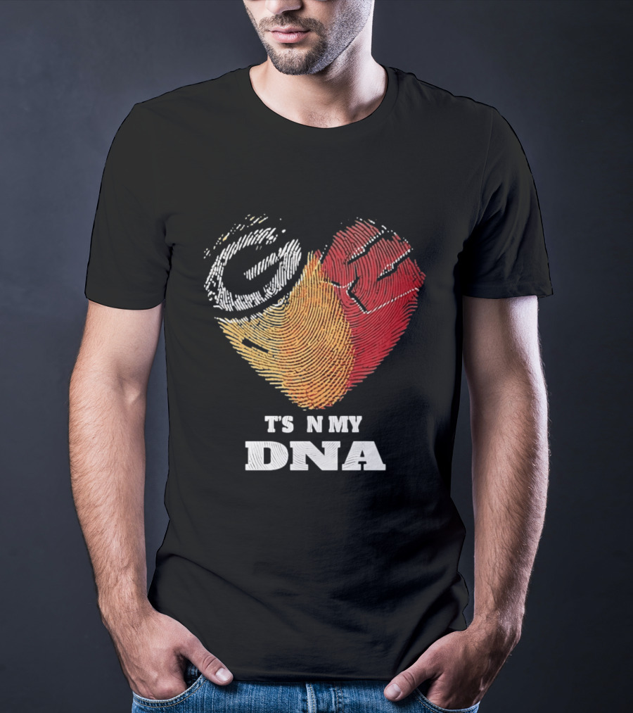 Green Bay Packers Wisconsin Badgers Heart It's In My DNA T-Shirt