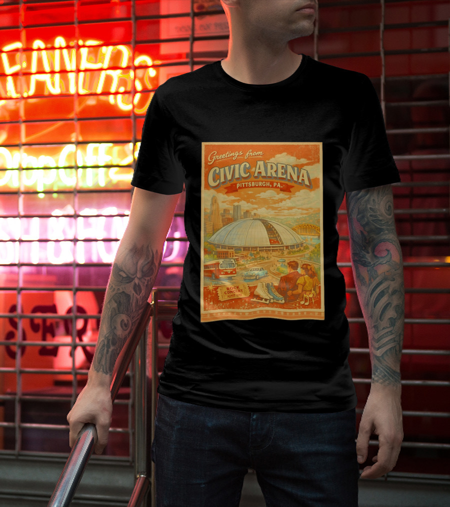 Greetings From Civic Arena Pittsburgh PA Rock Concert Admit One T-Shirt