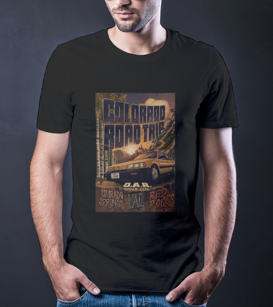 Colorado Road Trip O.A.R Summer 2026 Tour Colorado Springs Vail Red Rocks June 19 20 T-Shirt
