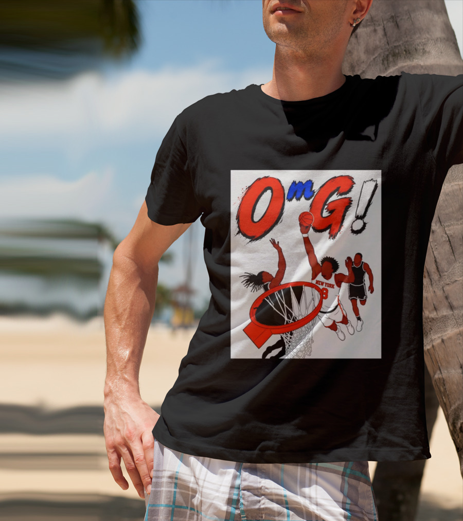 OMG OG Anunoby New York Knicks Dunking NBA 2026 Cartoon T-Shirt