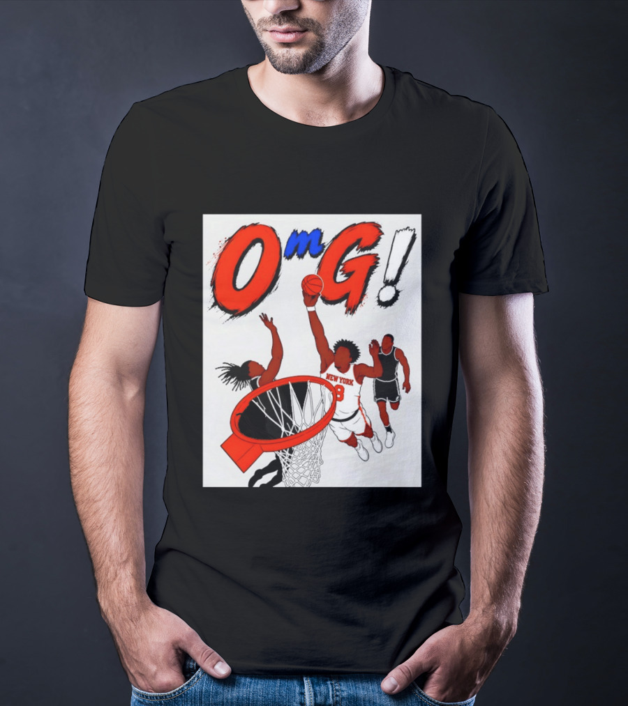 OMG OG Anunoby New York Knicks Dunking NBA 2026 Cartoon T-Shirt