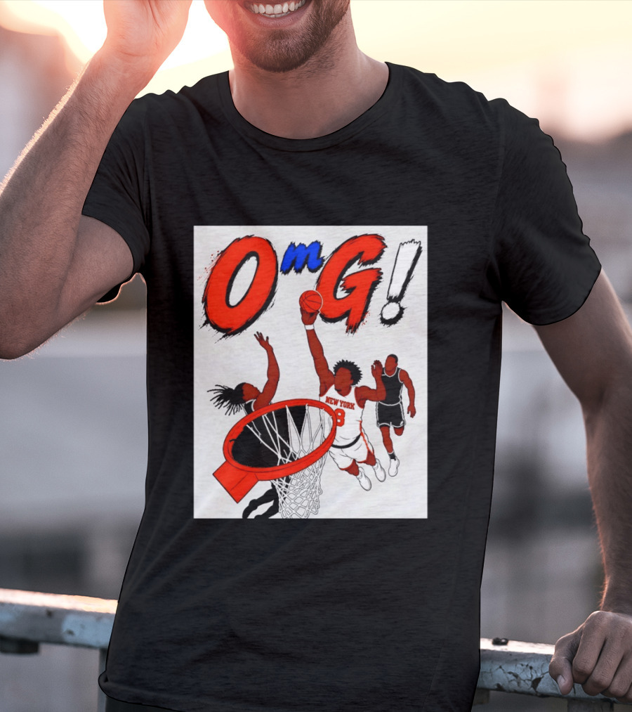 OMG OG Anunoby New York Knicks Dunking NBA 2026 Cartoon T-Shirt