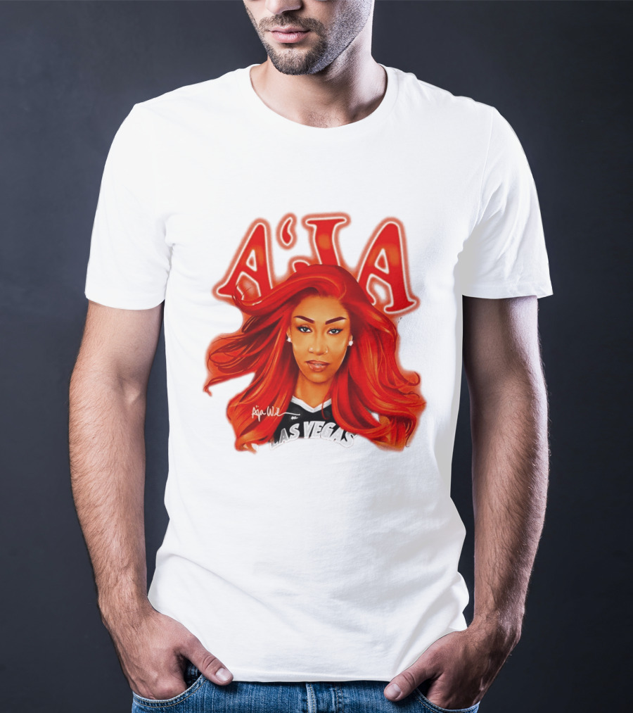 A'ja Wilson Aces Las Vegas Playa Society T-Shirt