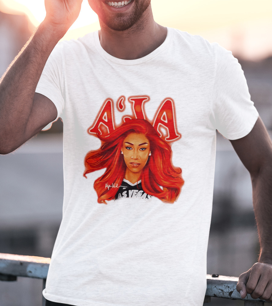 A'ja Wilson Aces Las Vegas Playa Society T-Shirt