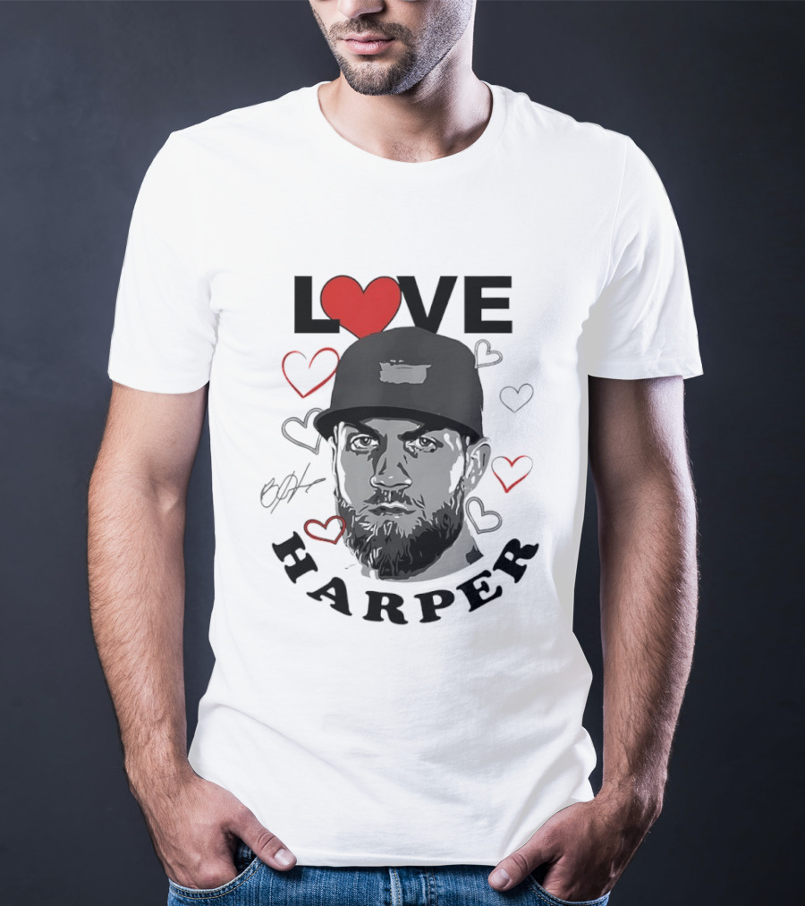 Love Bryce Harper Philadelphia Phillies Baseball Heart T-Shirt