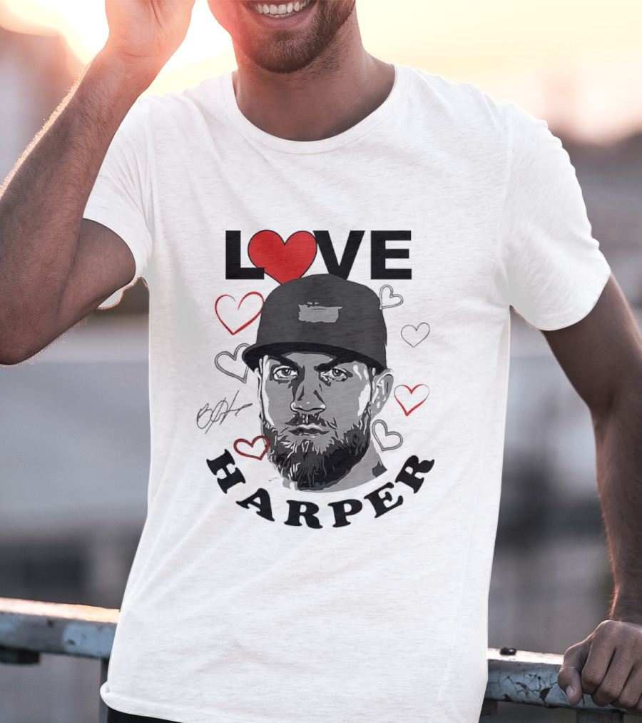 Love Bryce Harper Philadelphia Phillies Baseball Heart T-Shirt