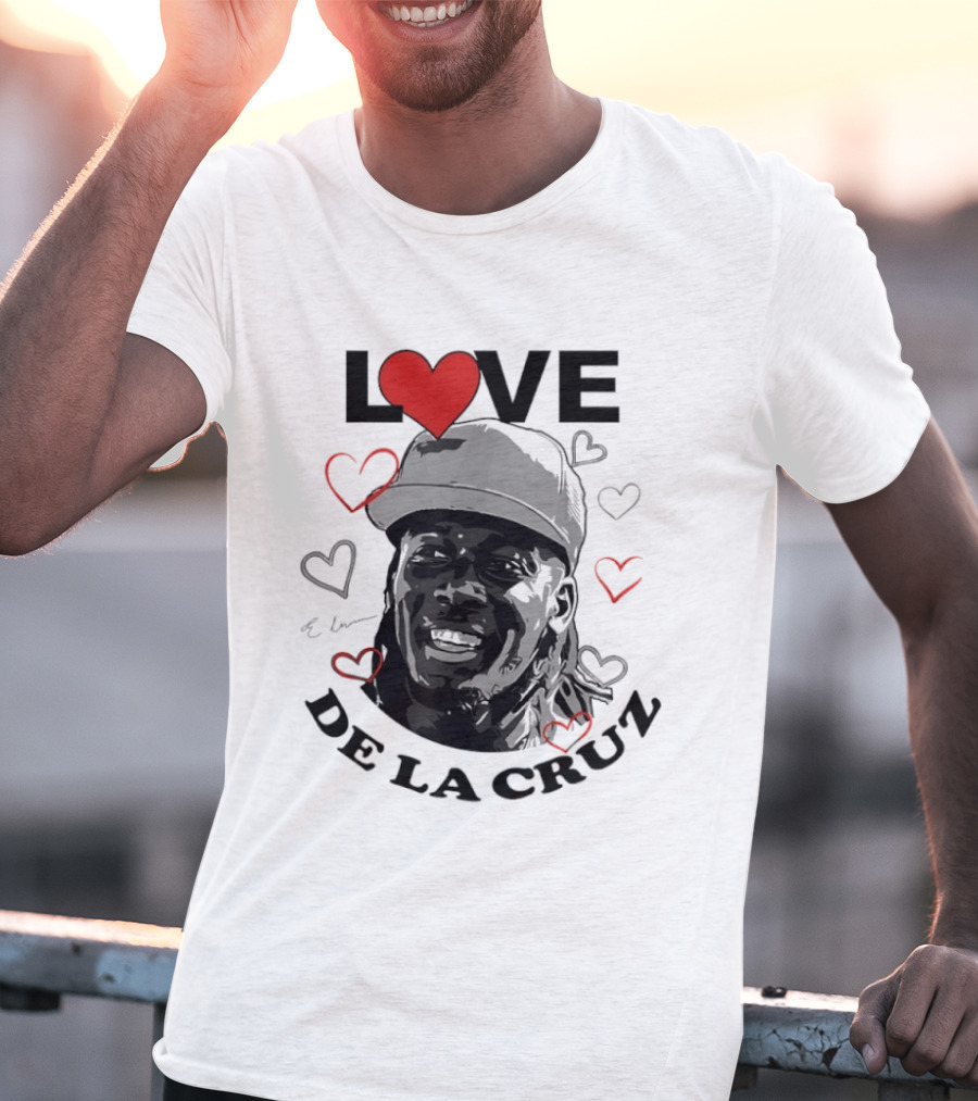 Love Heart Design Elly De La Cruz Cincinnati Reds Baseball T-Shirt