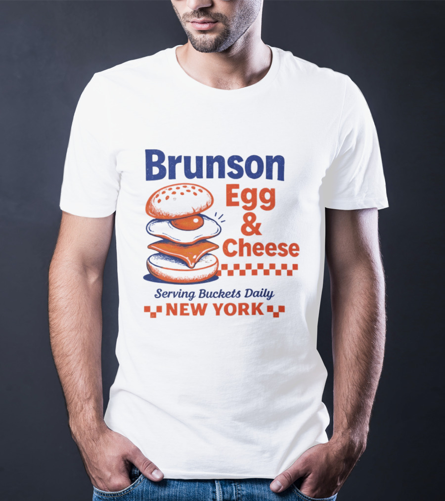 Brunson Egg & Cheese Serving Buckets Daily New York Knicks NBA T-Shirt