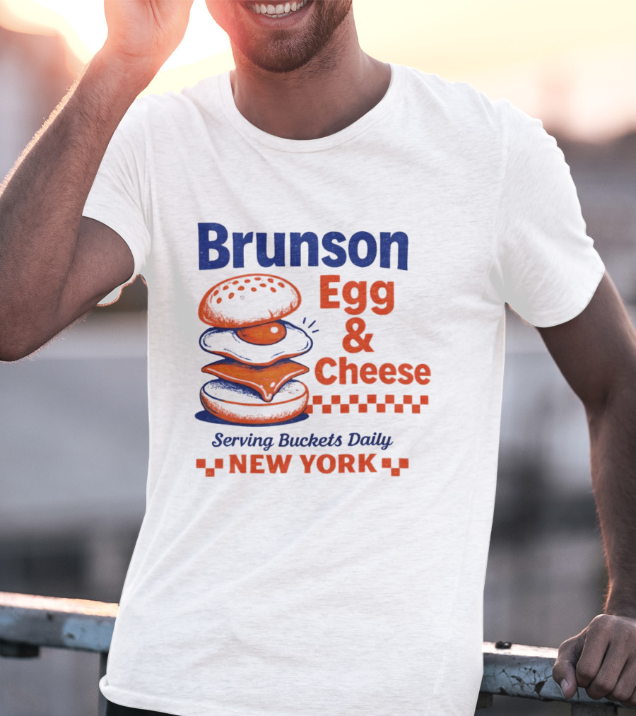 Brunson Egg & Cheese Serving Buckets Daily New York Knicks NBA T-Shirt