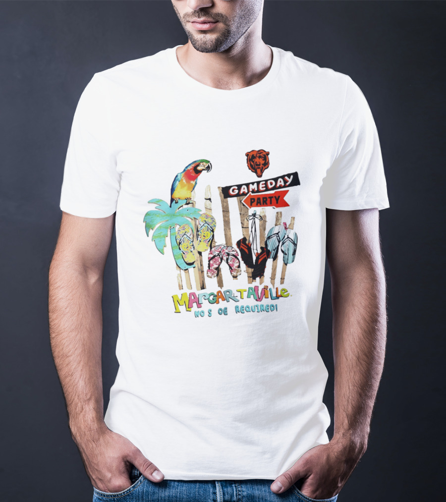 Chicago Bears Margaritaville Gameday Party No Shoes Required T-Shirt