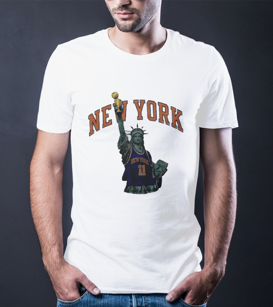 New York Knicks Jalen Brunson Statue Liberty Trophy Meme T-Shirt