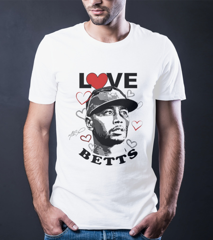 Love Betts Heart Baseball Los Angeles Dodgers Mookie T-Shirt