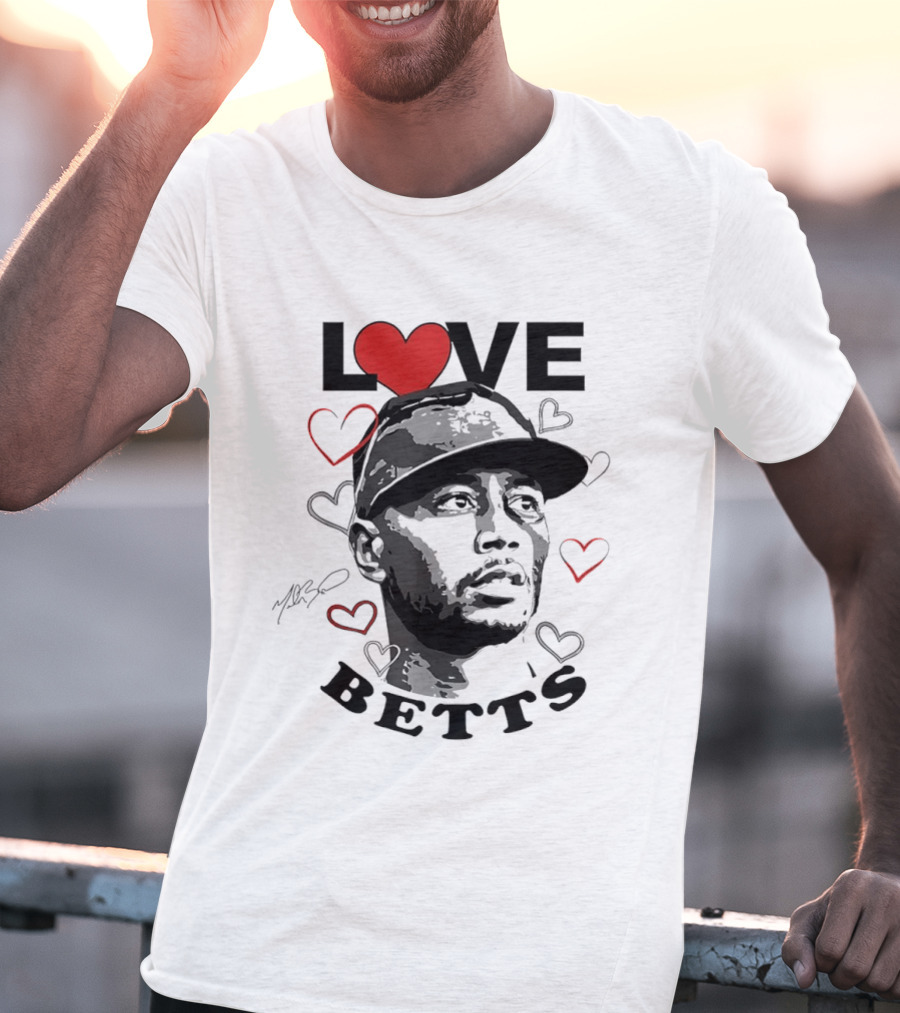 Love Betts Heart Baseball Los Angeles Dodgers Mookie T-Shirt