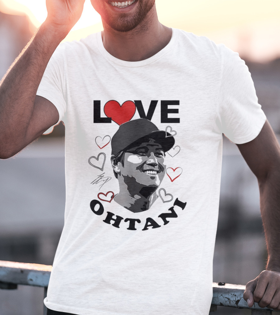 Love Shohei Ohtani Baseball Heart Los Angeles T-Shirt