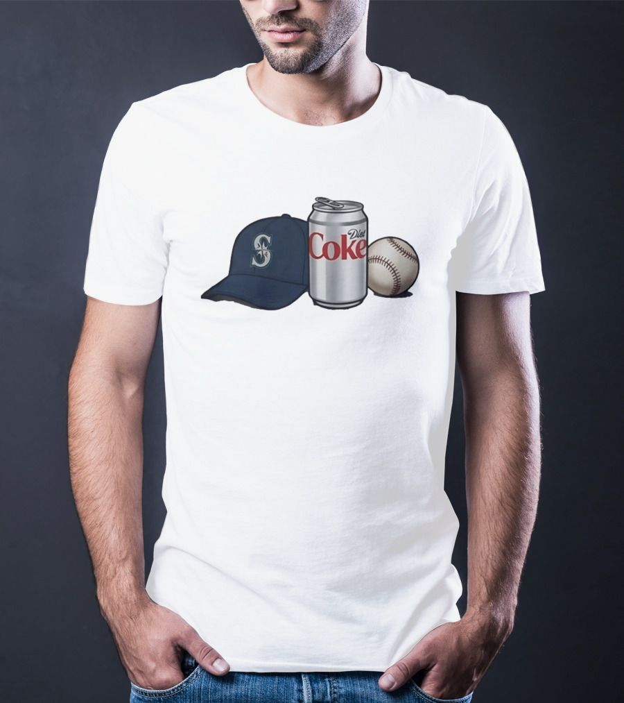 Mariners Diet Coke Baseball Cap And Ball T-Shirt