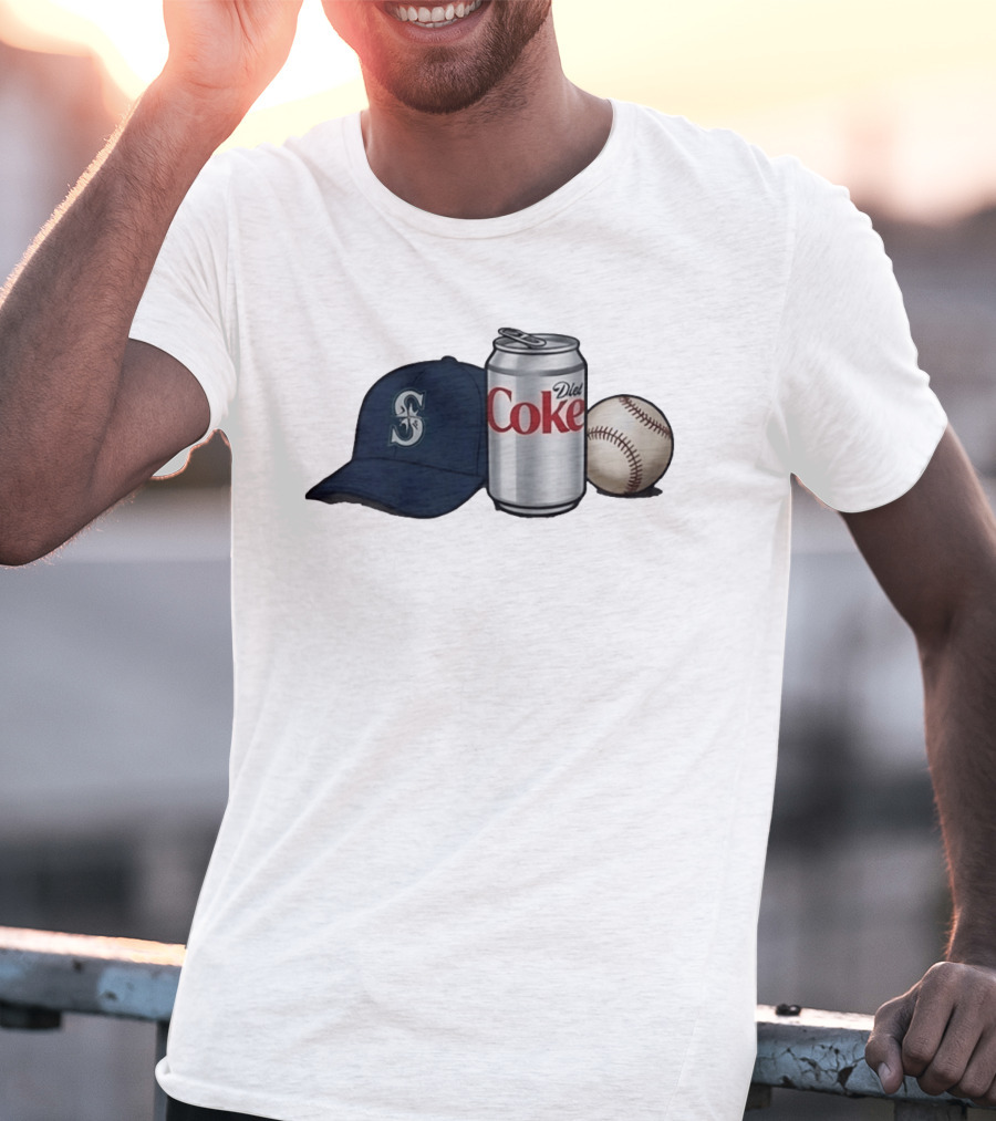 Mariners Diet Coke Baseball Cap And Ball T-Shirt