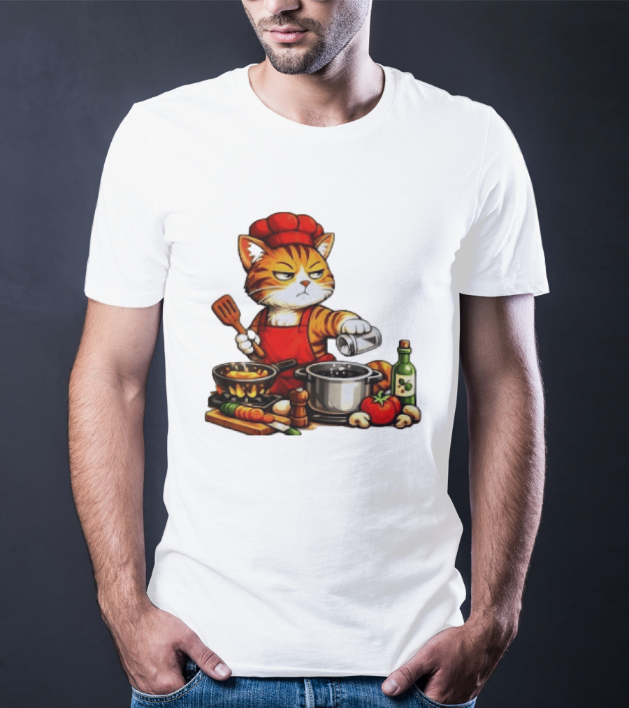 I Cook Better When You're Not Ing Cat Chef Cooking Scene T-Shirt