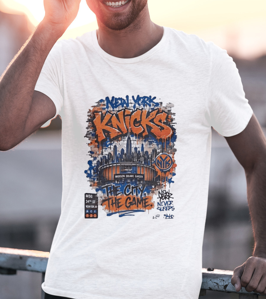 New York Knicks MSG Madison Square Garden 34th Street Graffiti T-Shirt