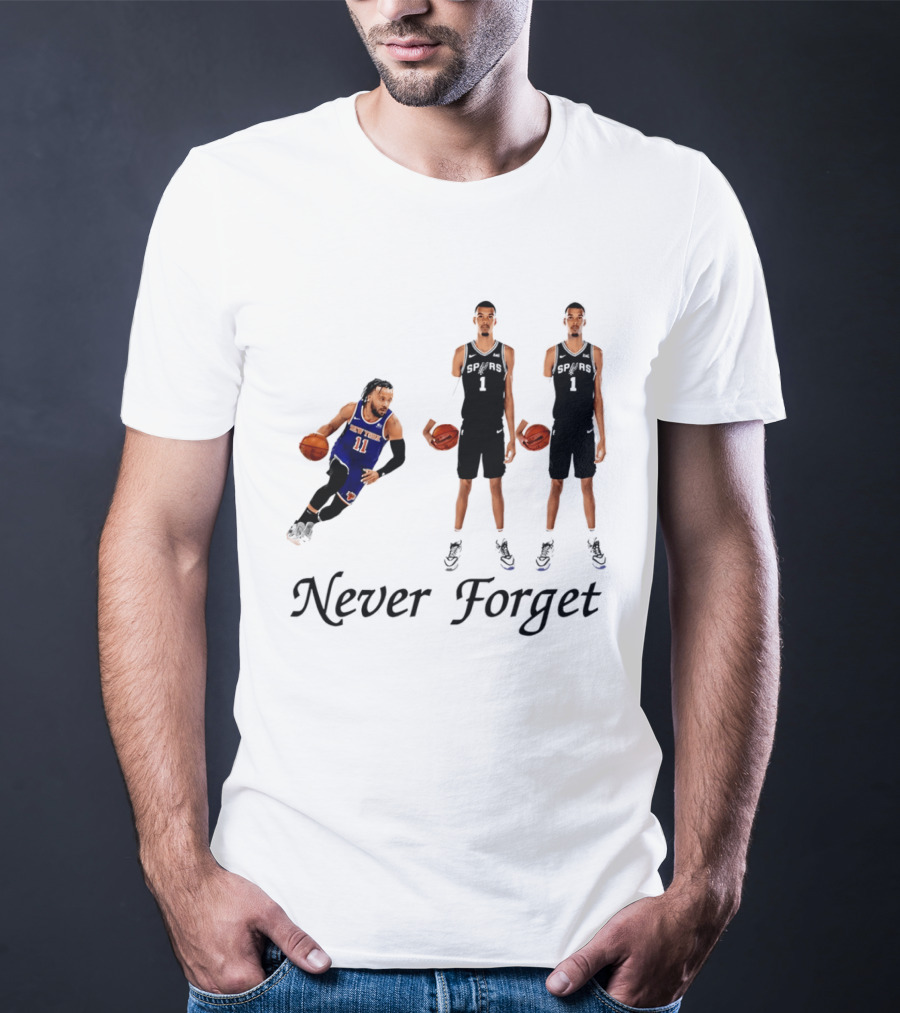 Jalen Brunson 11 Victor Wembanyama 1 Never Forget T-Shirt