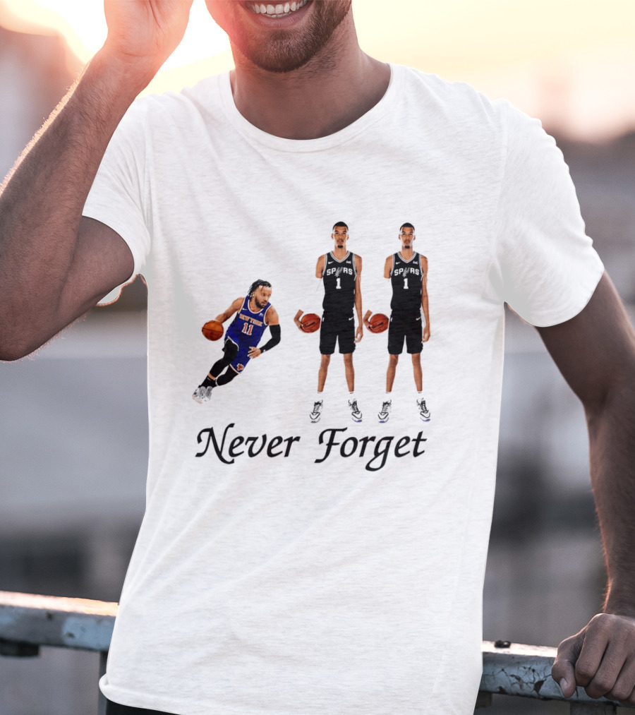 Jalen Brunson 11 Victor Wembanyama 1 Never Forget T-Shirt