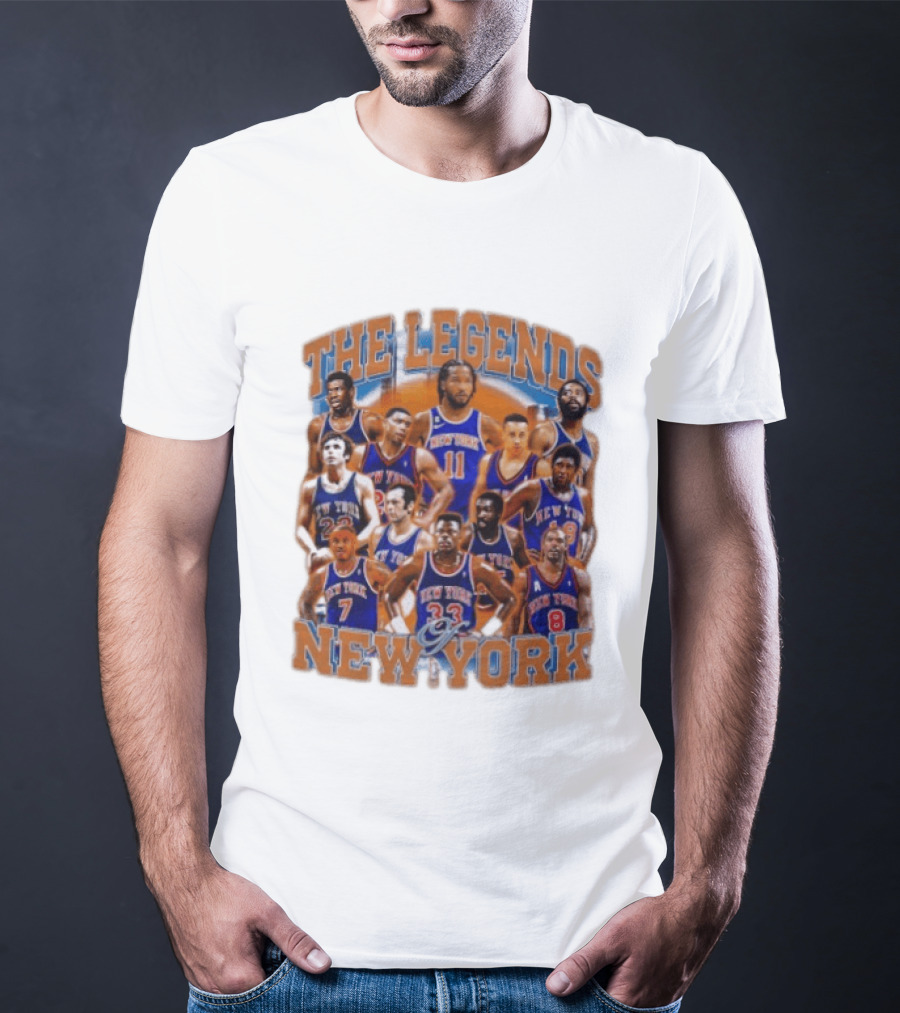 The Legends Of New York Basketball Collage T-Shirt
