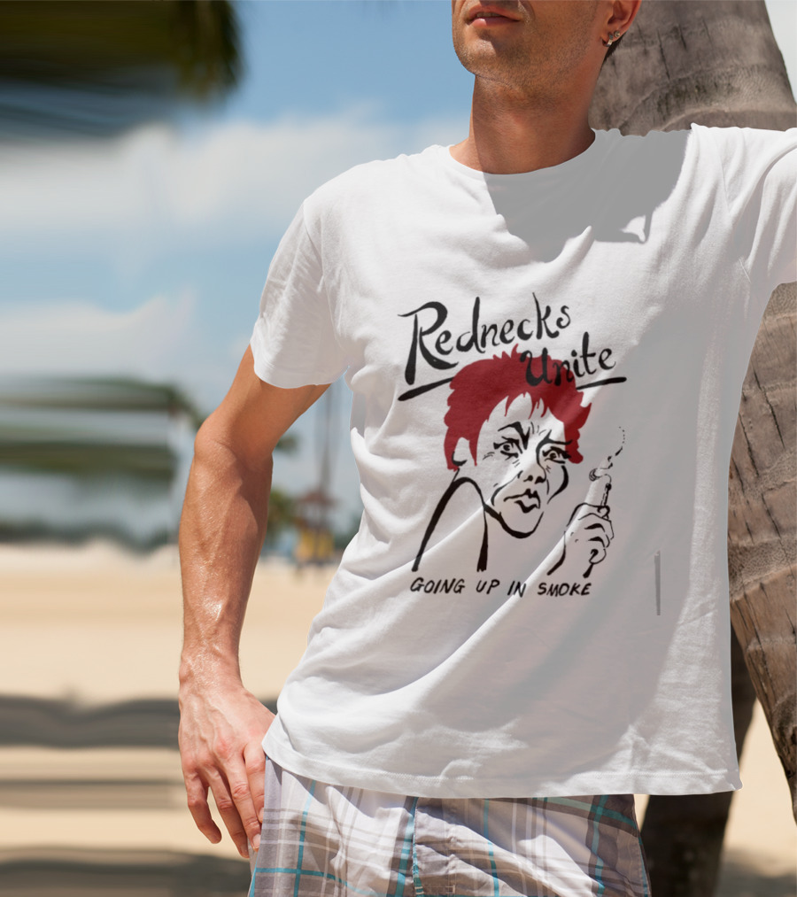 Rednecks Unite Going Up In Smoke Retro Cartoon Style Smoking T-Shirt