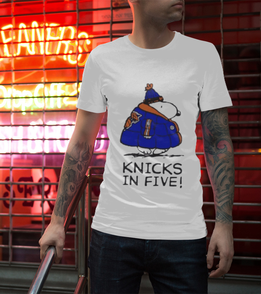 Snoopy Knicks In Five Peanuts Basketball Fan T-Shirt