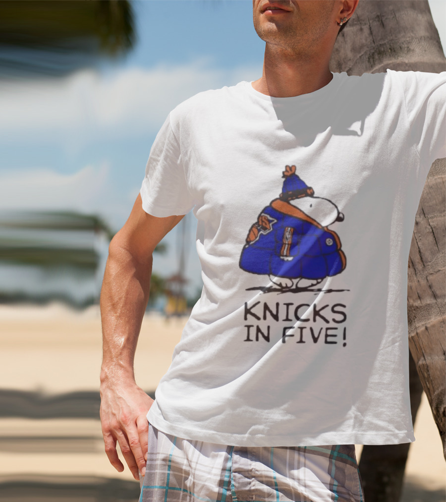 Snoopy Knicks In Five Peanuts Basketball Fan T-Shirt
