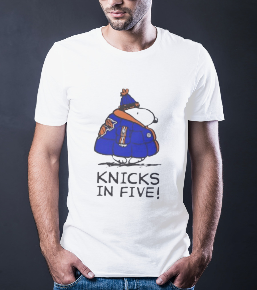 Snoopy Knicks In Five Peanuts Basketball Fan T-Shirt