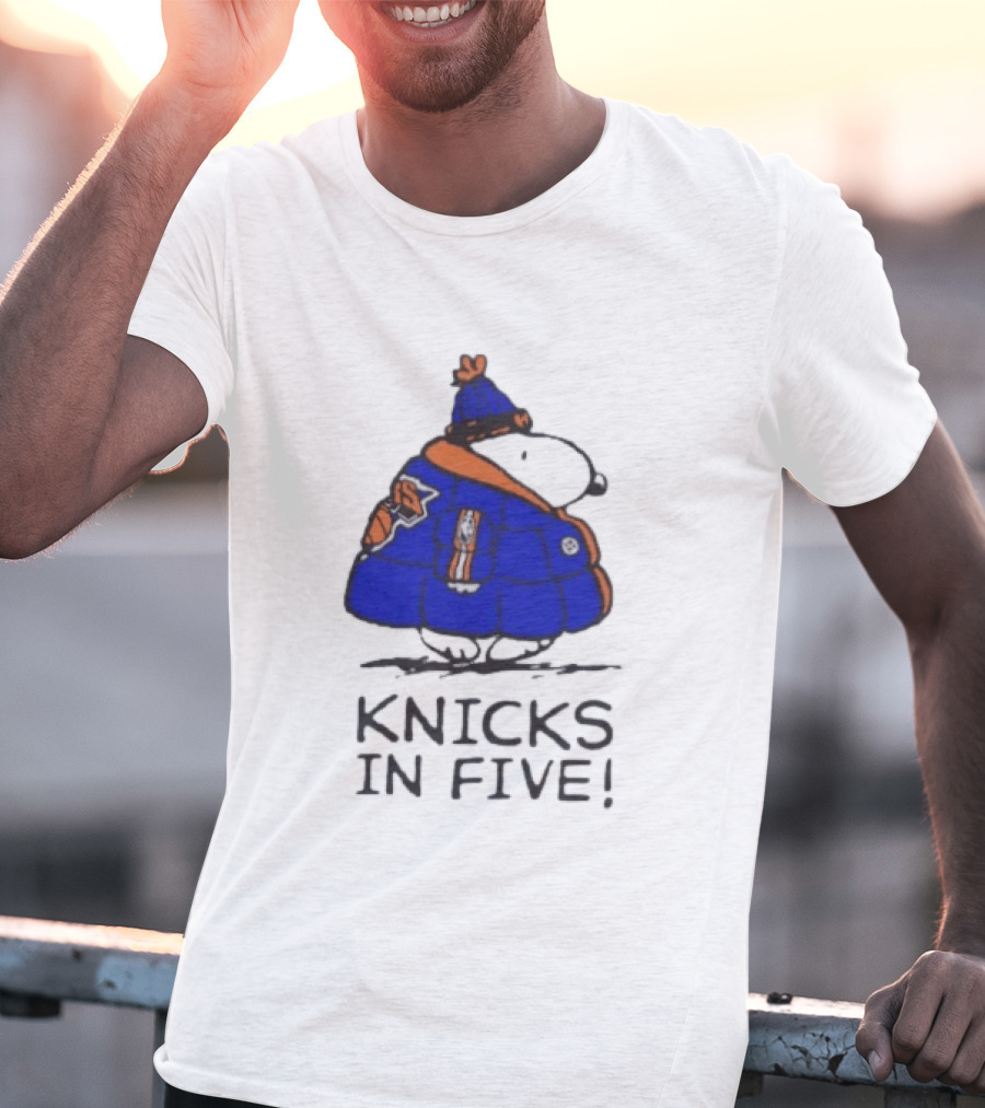 Snoopy Knicks In Five Peanuts Basketball Fan T-Shirt
