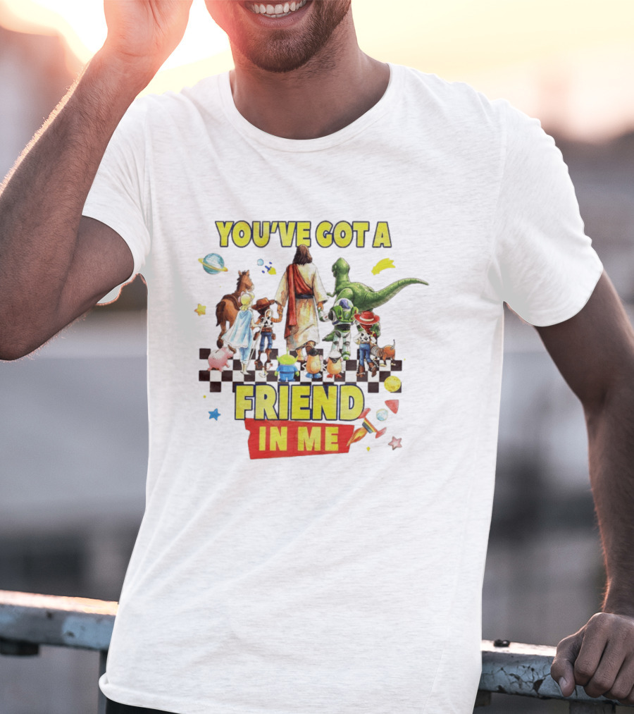 You've Got A Friend In Me Jesus Walking With Toy Story Characters T-Shirt