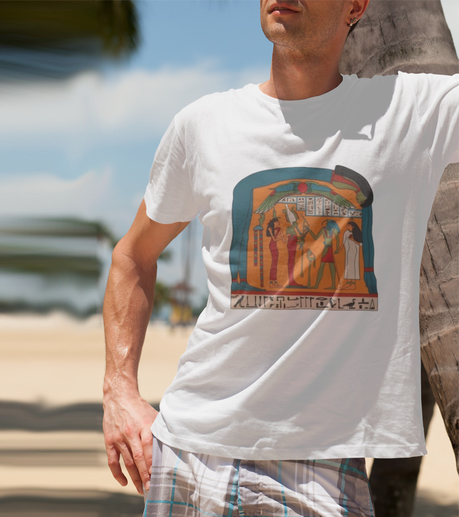 Panel Of Tabakenkhonsu Egyptian Hieroglyphs And Deities T-Shirt