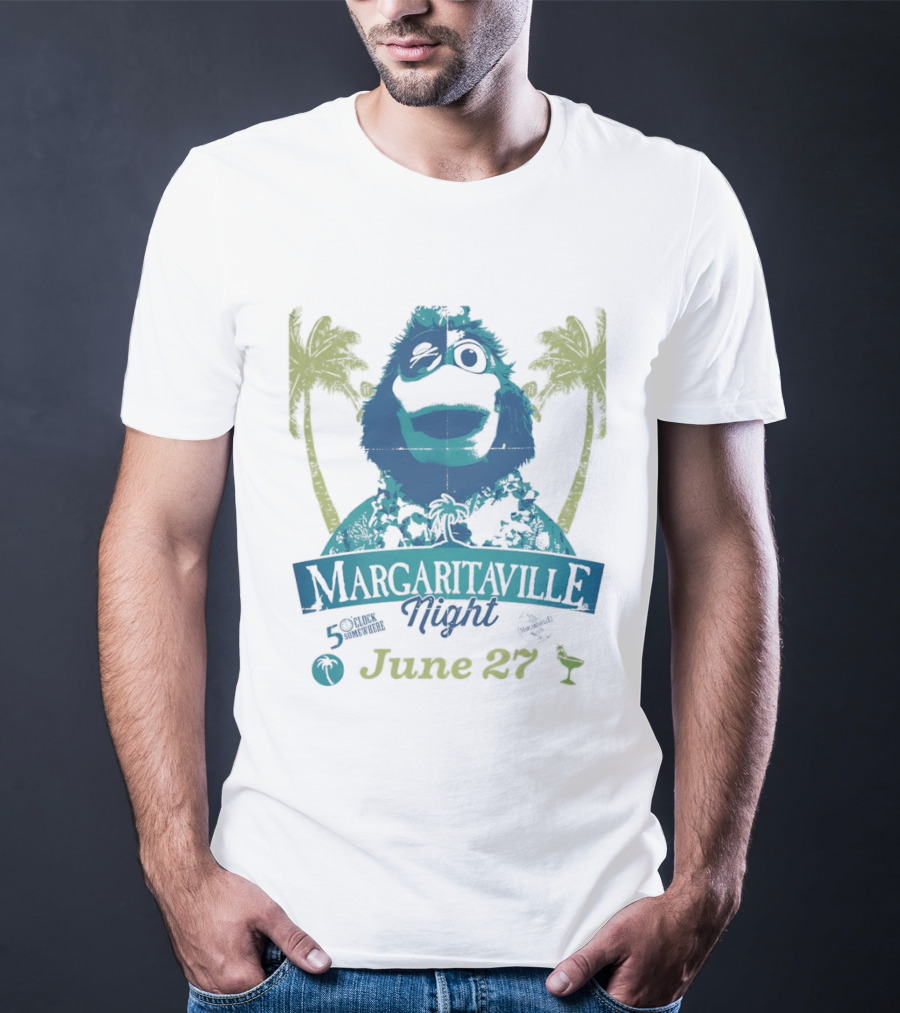 Philly Phanatic Margaritaville Night 5 O' Somewhere June 27 Palm Trees T-Shirt