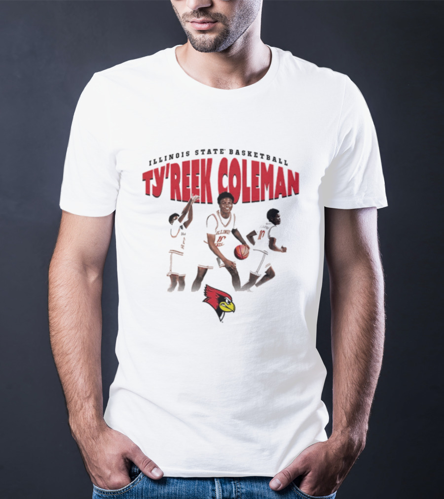Illinois State Basketball Ty'Reek Coleman Redbirds T-Shirt